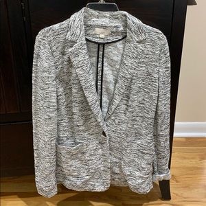 Loft Marled black and white blazer size 4 NWOT